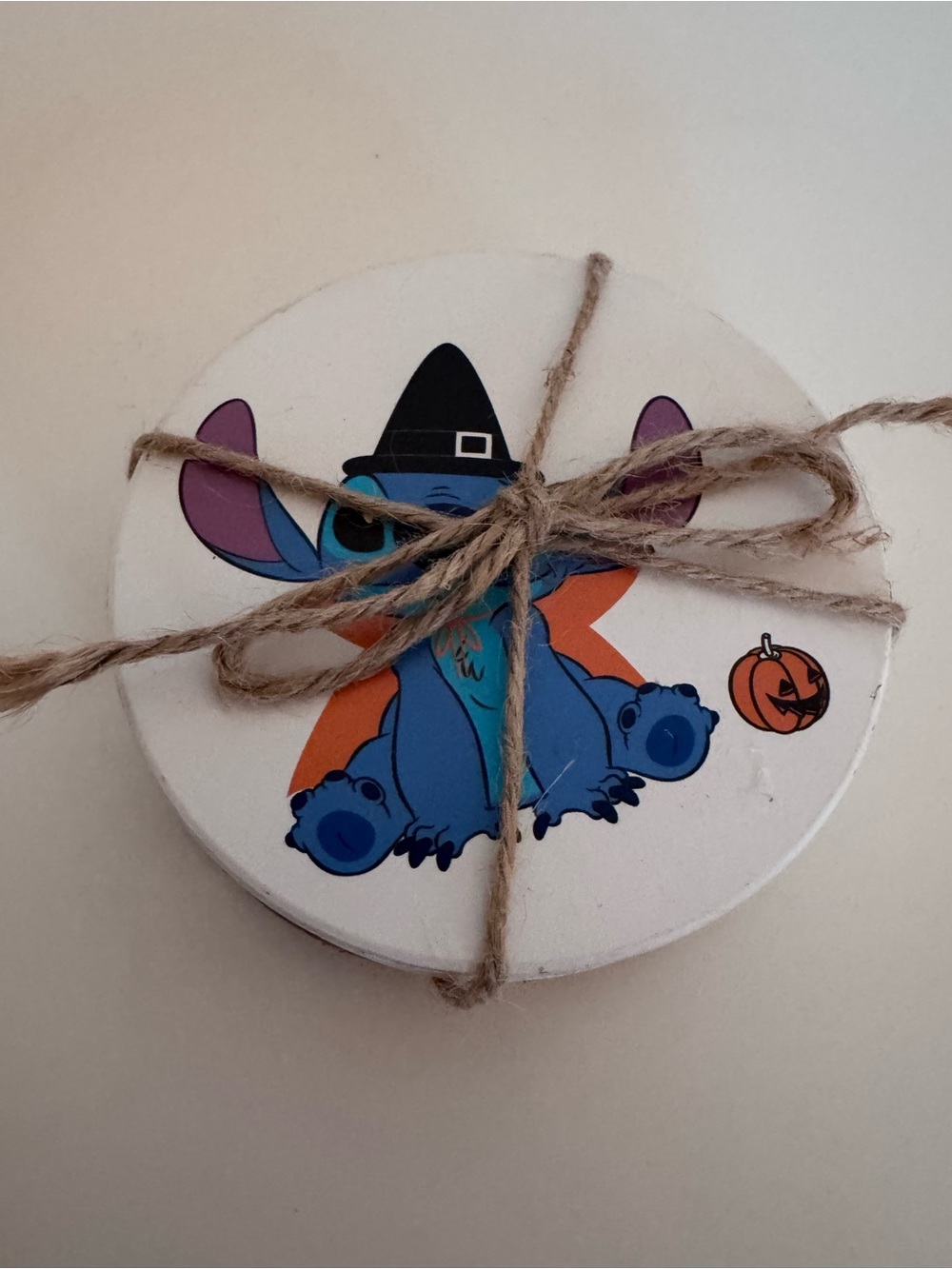Disney Stitch Halloween Coasters Set 4 Pumpkin Vampire Witch Costume Decor
